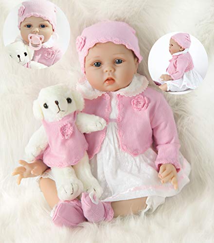 ZIYIUI Muñeca Realista Renacentista Muñeca Reborn Niña 22 Pulgadas 55 cm Realista Bebé Reborn Doll Silicona Suave Muñeca de Vinilo Bebé Ojos Azules