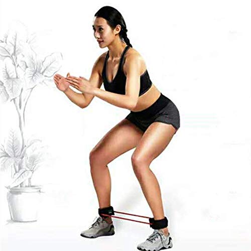 ZJY Cuerda de tensión de Cuatro Hilos, Banda de Resistencia Horizontal para piernas, Tubo de Caucho Natural, Ajuste de Fuerza de Cuatro Niveles, Utilizado para Entrenamiento de Fuerza de piernas