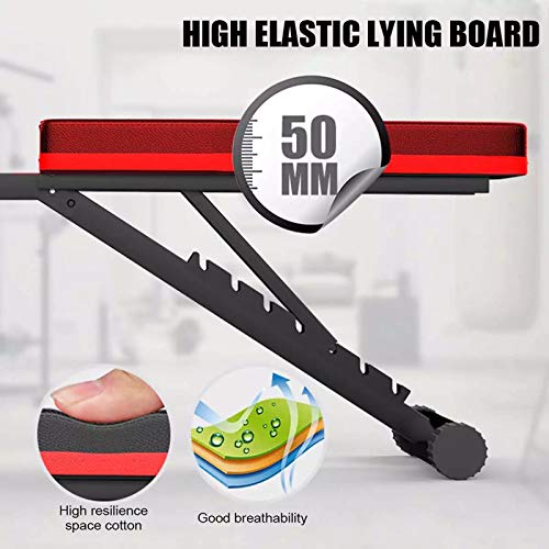 ZLASS Banco de Pesas, Banco de Asiento Ajustable, Banco de Pesas Plegable con Ajuste de Altura de 7 Niveles y Almohadilla Lumbar, Banco de Pesas Multifuncional para Gimnasio en casa ZLASS Banco de Pesas, Banco de Asiento Ajustable, Banco de Pesas Plegable con Ajuste de Altura de 7 Niveles y Almohadilla Lumbar, Banco de Pesas Multifuncional para Gimnasio en casa