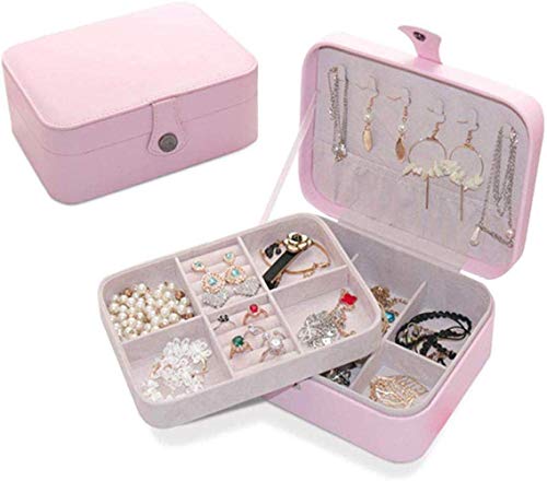 ZLININ Y-longhair - Caja de almacenamiento simple y práctica de gran capacidad para pendientes, collares, anillos, acabado de almacenamiento, color rosa B ZLININ Y-longhair - Caja de almacenamiento simple y práctica de gran capacidad para pendientes, collares, anillos, acabado de almacenamiento, color rosa B