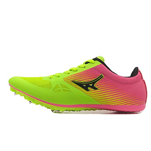 ZLYZS Zapatillas De Atletismo, Zapatillas De Correr Unisex Zapatillas De Sprint Junior Zapatillas De Entrenamiento para Niños Zapatillas De Salto De Longitud Dedicadas,Rosado,EU43