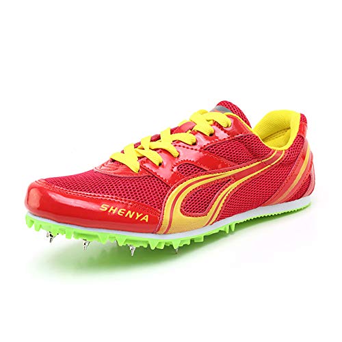 ZLYZS Zapatos De Atletismo, Sprint Spikes Running Spikes Zapatos Unisex Junior De Salto De Longitud Competencia Juvenil Dedicada,Rojo,EU44 ZLYZS Zapatos De Atletismo, Sprint Spikes Running Spikes Zapatos Unisex Junior De Salto De Longitud Competencia Juvenil Dedicada,Rojo,EU44