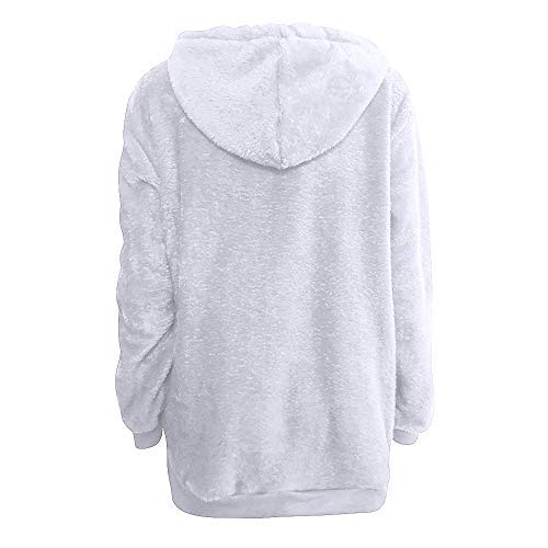 ZODOF Camisetas Larga Tops Blusas Mujer Fiesta Deportivo Sudadera con Capucha Abrigo Invierno CáLida Lana Cremallera Bolsillos AlgodóN Outwear