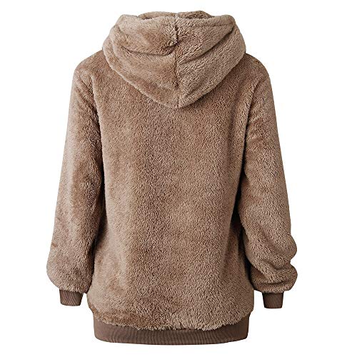 ZODOF Chaqueta de Temperamento de Las señoras de la Moda de otoño Abrigo Esponjoso de Mujer Abrigo de Invierno Chaqueta cálida Rebeca de Manga Larga Tops