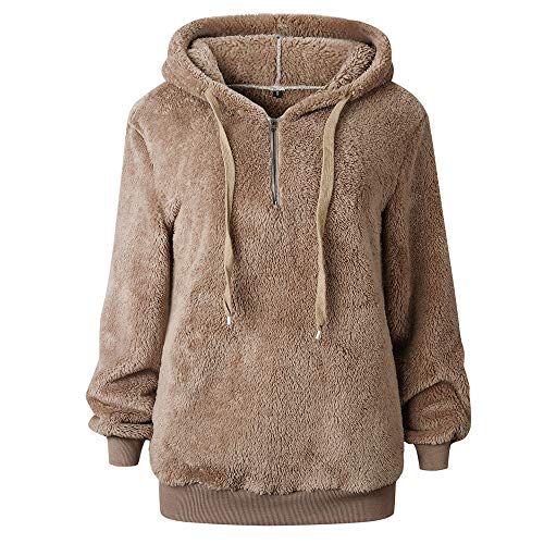 ZODOF Chaqueta de Temperamento de Las señoras de la Moda de otoño Abrigo Esponjoso de Mujer Abrigo de Invierno Chaqueta cálida Rebeca de Manga Larga Tops