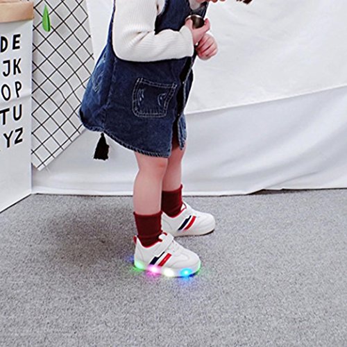 ZODOF Niño niño niños Zapatos de Rayas de bebé LED iluminan Zapatillas Luminosas Calzado Deportivo Running Zapatos Ligero y Transpirables para Unisex Niños ZODOF Niño niño niños Zapatos de Rayas de bebé LED iluminan Zapatillas Luminosas Calzado Deportivo Running Zapatos Ligero y Transpirables para Unisex Niños