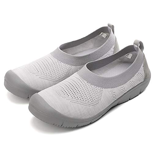 ZODOF Zapatillas de Deporte de Mujer Zapatos para Caminar Moda Casual Flexible Antideslizante Calcetines Zapatos/Casual Zapatillas de Deporte/Zapatillas Baloncesto(Gris)