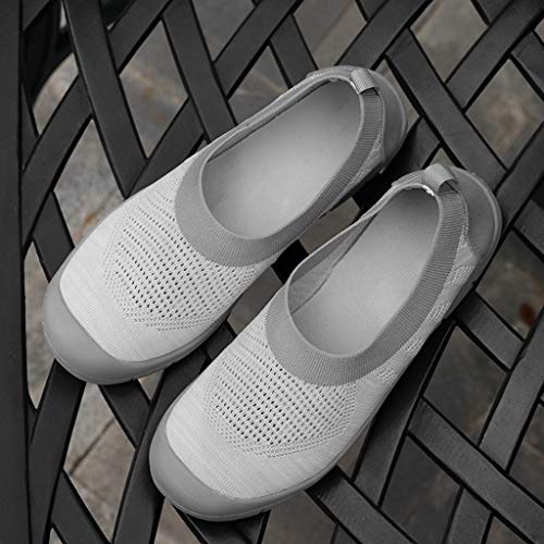 ZODOF Zapatillas de Deporte de Mujer Zapatos para Caminar Moda Casual Flexible Antideslizante Calcetines Zapatos/Casual Zapatillas de Deporte/Zapatillas Baloncesto(Gris)