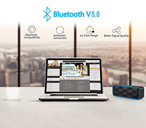 ZoeeTree S1 Altavoces Bluetooth, Bluetooth 5.0, Altavoz Portatil Bluetooth, Estereo, al Aire Libre, con HD Audio y Manos Libres, Radio FM Antena Construido, USB, Llamadas Manos Libres y TF.
