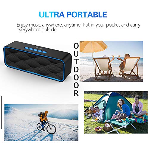 ZoeeTree S1 Altavoces Bluetooth, Bluetooth 5.0, Altavoz Portatil Bluetooth, Estereo, al Aire Libre, con HD Audio y Manos Libres, Radio FM Antena Construido, USB, Llamadas Manos Libres y TF. ZoeeTree S1 Altavoces Bluetooth, Bluetooth 5.0, Altavoz Portatil Bluetooth, Estereo, al Aire Libre, con HD Audio y Manos Libres, Radio FM Antena Construido, USB, Llamadas Manos Libres y TF.