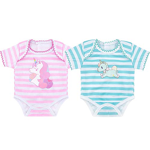 ZOEON Ropa de Muñecas para New Born Baby Doll, Mameluco para 43cm Muñecas, Conjunto de 2 ZOEON Ropa de Muñecas para New Born Baby Doll, Mameluco para 43cm Muñecas, Conjunto de 2