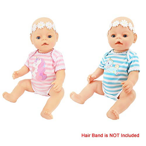 ZOEON Ropa de Muñecas para New Born Baby Doll, Mameluco para 43cm Muñecas, Conjunto de 2 ZOEON Ropa de Muñecas para New Born Baby Doll, Mameluco para 43cm Muñecas, Conjunto de 2