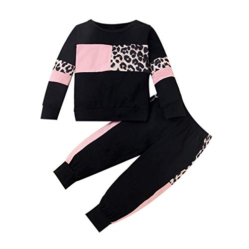 ZOEREA Conjunto de Ropa de Bebé Niña Moda Manga Sudadera Tops + Pantalones Leopardo Recién Nacido Niñas Otoño Primavera Trajes 2 Piezas