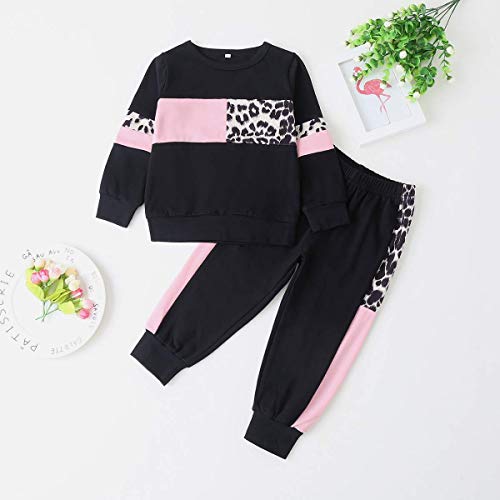 ZOEREA Conjunto de Ropa de Bebé Niña Moda Manga Sudadera Tops + Pantalones Leopardo Recién Nacido Niñas Otoño Primavera Trajes 2 Piezas