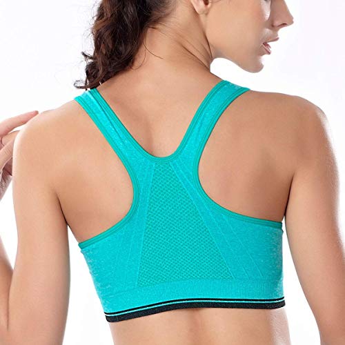 ZOEREA Sujetador Cierre Delantero Deportivo para Mujer Gimnasio Ropa con Almohadillas Extraíbles para Correr Sin Costuras Yoga Fitness 3 Piezas