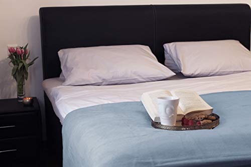 ZOLLNER Manta para Cama 90, azúl, 60% algodón, Medidas ZOLLNER Manta para Cama 90, azúl, 60% algodón, Medidas