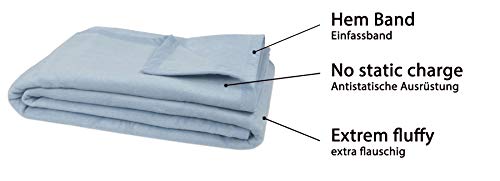 ZOLLNER Manta para Cama 90, azúl, 60% algodón, Medidas ZOLLNER Manta para Cama 90, azúl, 60% algodón, Medidas