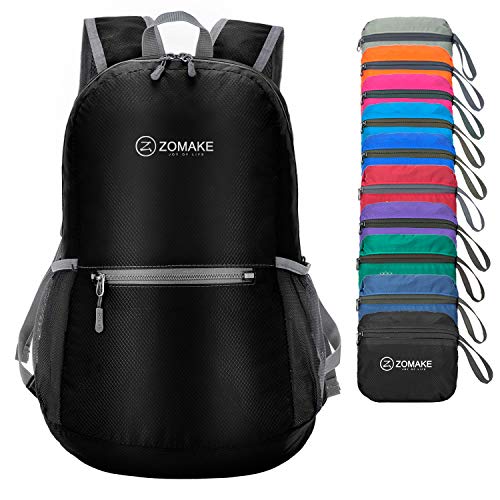 ZOMAKE Mochila Plegable Ligera 20L, Mochilas Pequeñas para Hombre Mujer, Mochilas Compacta para Viajar Senderismo(Negro) ZOMAKE Mochila Plegable Ligera 20L, Mochilas Pequeñas para Hombre Mujer, Mochilas Compacta para Viajar Senderismo(Negro)