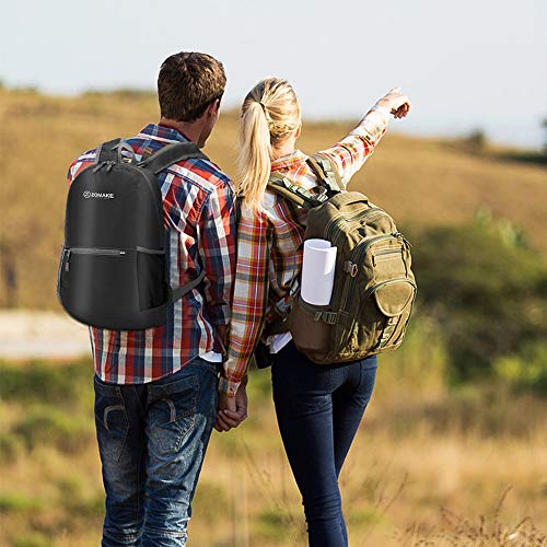 ZOMAKE Mochila Plegable Ligera 20L, Mochilas Pequeñas para Hombre Mujer, Mochilas Compacta para Viajar Senderismo(Negro)