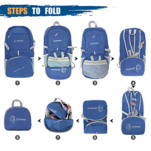 ZOMAKE Mochila Plegable Ligera 35L, Mochilas Compacta con Resistencia al Agua para Hombre Mujer Viajar Senderismo(Azul Marino) ZOMAKE Mochila Plegable Ligera 35L, Mochilas Compacta con Resistencia al Agua para Hombre Mujer Viajar Senderismo(Azul Marino)