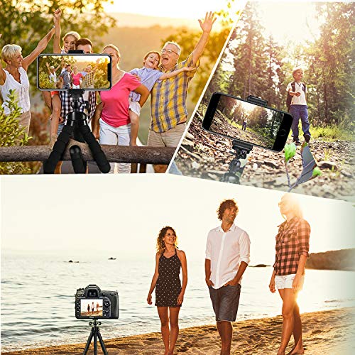Zommuei Mini Trípode, Trípode Móvil Flexible con Bluetooth Control Remoto y Adaptador Smartphone, Piezas Gopro Portátil Trípode con Tornillo 1/4'' para iPhone, Samsung, Huawei, GoPro, Cámara Digital Zommuei Mini Trípode, Trípode Móvil Flexible con Bluetooth Control Remoto y Adaptador Smartphone, Piezas Gopro Portátil Trípode con Tornillo 1/4'' para iPhone, Samsung, Huawei, GoPro, Cámara Digital