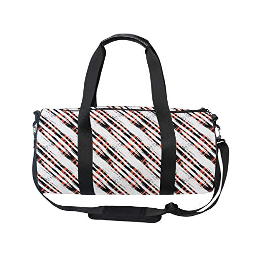 ZOMOY Bolsa de Deporte,Impresión de Rayas angulosas oblicuas de Grunge,Nuevo de Cubo de impresión Bolsas de Ejercicios Bolsa de Viaje Equipaje Bolsa de Lona ZOMOY Bolsa de Deporte,Impresión de Rayas angulosas oblicuas de Grunge,Nuevo de Cubo de impresión Bolsas de Ejercicios Bolsa de Viaje Equipaje Bolsa de Lona