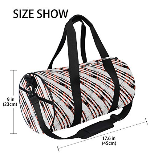 ZOMOY Bolsa de Deporte,Impresión de Rayas angulosas oblicuas de Grunge,Nuevo de Cubo de impresión Bolsas de Ejercicios Bolsa de Viaje Equipaje Bolsa de Lona ZOMOY Bolsa de Deporte,Impresión de Rayas angulosas oblicuas de Grunge,Nuevo de Cubo de impresión Bolsas de Ejercicios Bolsa de Viaje Equipaje Bolsa de Lona