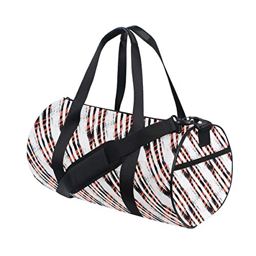 ZOMOY Bolsa de Deporte,Impresión de Rayas angulosas oblicuas de Grunge,Nuevo de Cubo de impresión Bolsas de Ejercicios Bolsa de Viaje Equipaje Bolsa de Lona ZOMOY Bolsa de Deporte,Impresión de Rayas angulosas oblicuas de Grunge,Nuevo de Cubo de impresión Bolsas de Ejercicios Bolsa de Viaje Equipaje Bolsa de Lona