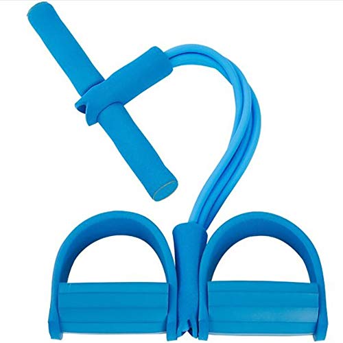 ZoneYan Cuerda Elástica de Pedal, Cuerda de Tensión Multifunción, Pedal Cuerdas de Tracción, Expansor de Culturismo, 4 Tubo Pierna Ejercitador, Pedal Resistance Band (Blue)