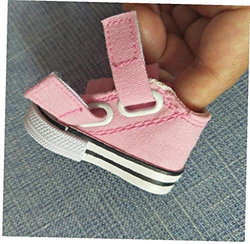 Zonfer 1pair De Lona Muñeca Botas Zapatos Lindos Mini Muñeca De Juguete Zapatos Niños DIY Simulación Hecha a Mano Juguetes Zapatos 7.5cm