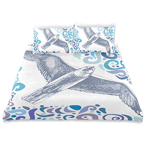 Zozun Juego de Funda nórdica Gull Colorful Abstract Curl Dibujado a Mano Decorativo Juego de Cama de 3 Piezas con 2 Fundas de Almohada Zozun Juego de Funda nórdica Gull Colorful Abstract Curl Dibujado a Mano Decorativo Juego de Cama de 3 Piezas con 2 Fundas de Almohada