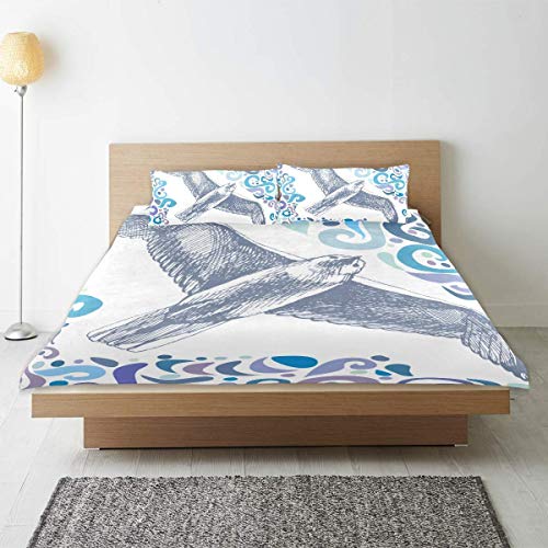 Zozun Juego de Funda nórdica Gull Colorful Abstract Curl Dibujado a Mano Decorativo Juego de Cama de 3 Piezas con 2 Fundas de Almohada Zozun Juego de Funda nórdica Gull Colorful Abstract Curl Dibujado a Mano Decorativo Juego de Cama de 3 Piezas con 2 Fundas de Almohada