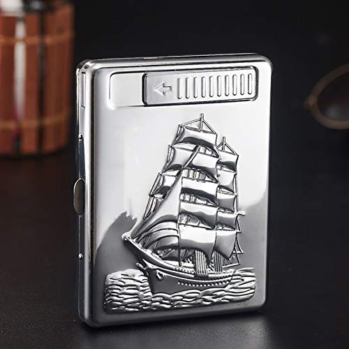 zpzp Caja de Cigarrillos de Metal Caja USB de Metal a Prueba de Viento Caja de Cigarrillos electrónicos Encendedor Caja de Cigarrillos de Carga Encendedor de Cigarrillos portátil zpzp Caja de Cigarrillos de Metal Caja USB de Metal a Prueba de Viento Caja de Cigarrillos electrónicos Encendedor Caja de Cigarrillos de Carga Encendedor de Cigarrillos portátil