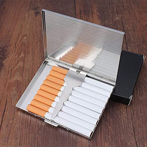 zpzp Estuche para Cigarrillos de Acero Inoxidable Metal Multifuncional Impermeable a Prueba de Humedad portátil Resistente a la extrusión Puede Contener 10 Cigarrillos