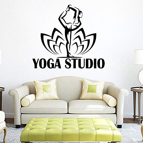 zqyjhkou Carta Moderna Yoga extraíble PVC Pegatinas de Pared para decoración de Museo de Yoga PVC Yoga Studio Pared D73x81cm