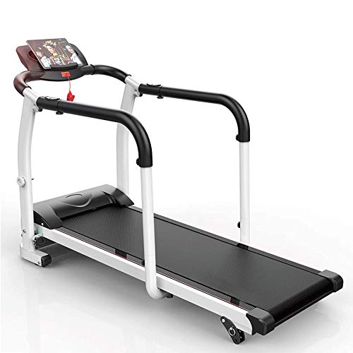 ZRXRY Caminar Trotar Ejercicio físico Rueda de Andar Cardio Funcionamiento eléctrico Cinta Correr de la máquina para Ancianos Mayores W/manijas extralargas Plegable Mudo Máquina de Caminar