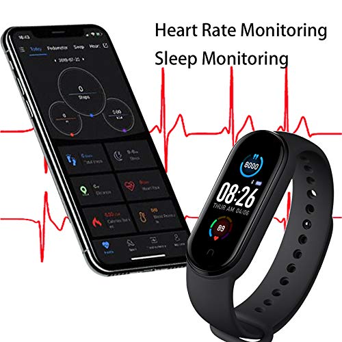 ZSGG Reloj Inteligente Rastreador de Ejercicios 0. 96 Pulgadas Pantalla a Color Banda Deportiva a Prueba de Agua Pulsera Inteligente Bluetooth con Podómetro Monitor de Presión Arterial