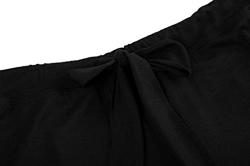 ZSHOW Pantalones de Yoga Suaves Largos Pijama Bolsillos Inclinados de Punto Hombre Negro Medium