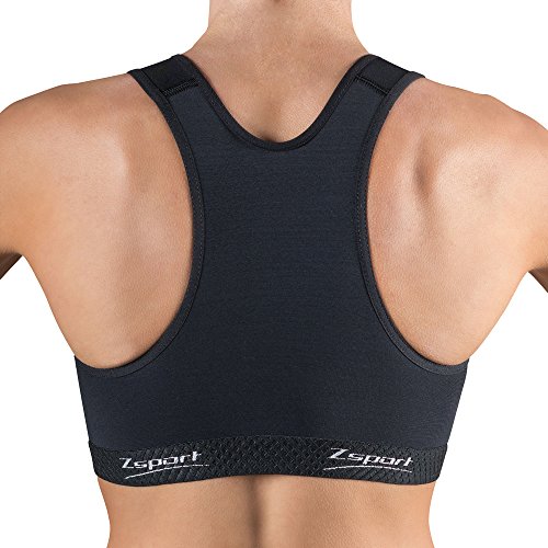 ZSPORT Silver Sujetador Deportivo, Mujer, Negro, 95B