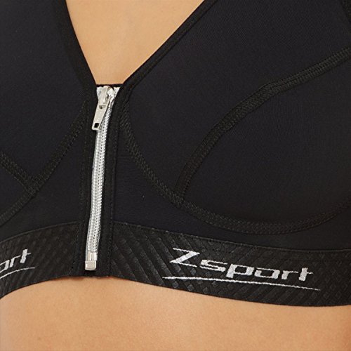 ZSPORT Silver Sujetador Deportivo, Mujer, Negro, 95D ZSPORT Silver Sujetador Deportivo, Mujer, Negro, 95D