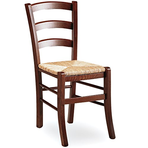 ZStyle - Silla Venezia de madera de nogal, restaurante de paja agrícola, cocina, casa, arte clásico (paja) ZStyle - Silla Venezia de madera de nogal, restaurante de paja agrícola, cocina, casa, arte clásico (paja)