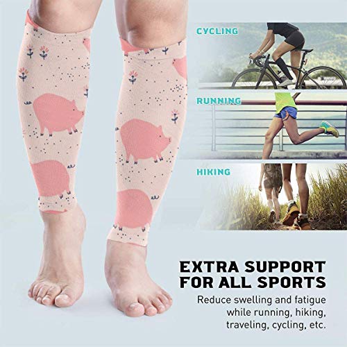 zsxaaasdf Pink Pigs Unisex Calf Compression Sleeve - Leg Compression Socks for Running, Shin Splint, Calf Pain Relief, Leg Support Sleeve