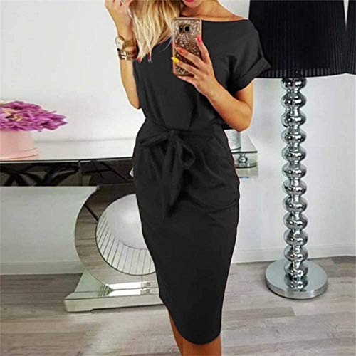 ZTAOPLHH Mujeres se Viste, Vestido de Verano, Fajas se Visten Las Mujeres Casuales o Cuello de Manga Corta, la Banda de rodamiento clásico de Playa Elegante Oficina Vestido Ropa de Moda,Foto de co. ZTAOPLHH Mujeres se Viste, Vestido de Verano, Fajas se Visten Las Mujeres Casuales o Cuello de Manga Corta, la Banda de rodamiento clásico de Playa Elegante Oficina Vestido Ropa de Moda,Foto de co.