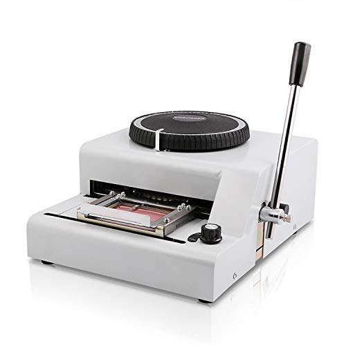 Ztopia Máquina de grabado en relieve de 72 caracteres de la tarjeta de impresión de la tarjeta de PVC de la máquina de estampación de la máquina de crédito de identificación VIP magnética en relieve