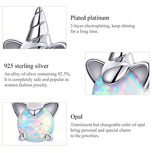 Ztowoto-Pendientes hipoalergénicos de plata de ley 925, bonitos pendientes de unicornio, regalos, coloridos pendientes de unicornio de proteína sintética Ztowoto-Pendientes hipoalergénicos de plata de ley 925, bonitos pendientes de unicornio, regalos, coloridos pendientes de unicornio de proteína sintética