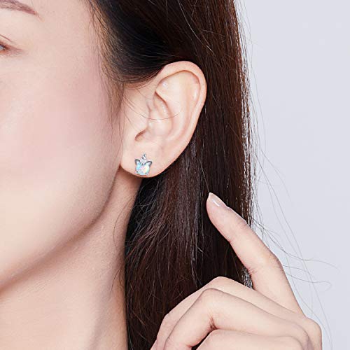 Ztowoto-Pendientes hipoalergénicos de plata de ley 925, bonitos pendientes de unicornio, regalos, coloridos pendientes de unicornio de proteína sintética Ztowoto-Pendientes hipoalergénicos de plata de ley 925, bonitos pendientes de unicornio, regalos, coloridos pendientes de unicornio de proteína sintética