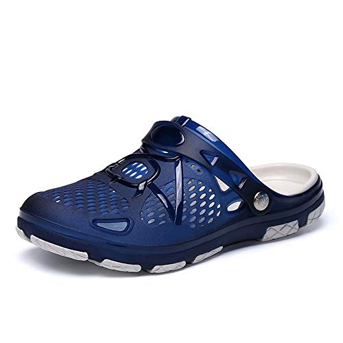 Zuecos Hombre Playa Piscina Sanitarios Enfermera Goma Verano Zapatillas de Trabajo Sandalias Negro Azul Amarillo 40-45 Azul 40