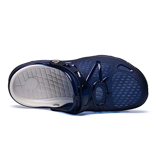 Zuecos Hombre Playa Piscina Sanitarios Enfermera Goma Verano Zapatillas de Trabajo Sandalias Negro Azul Amarillo 40-45 Azul 40