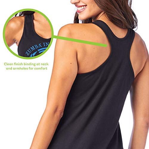 Zumba Atlético Estampado Fitness Camiseta Negra Mujer Sueltas de Entrenamiento Top Deportivo