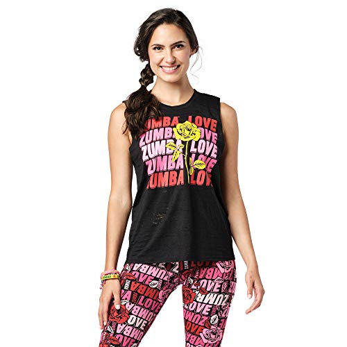 Zumba Burnout - Camiseta de entrenamiento de danza con estampado gráfico para mujer, color negro intenso 10, grande